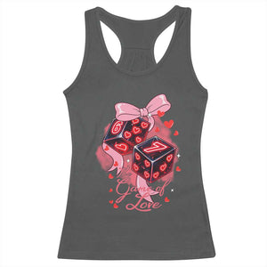 Funny The Game Of Love Six Seven Dice Meme Racerback Tank Top TS12 Dark Heather Print Your Wear