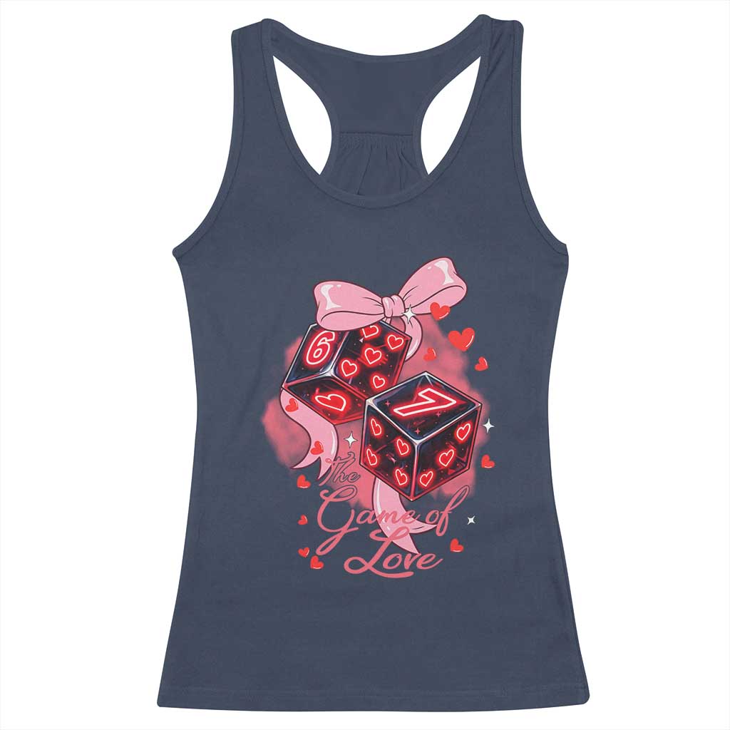 Funny The Game Of Love Six Seven Dice Meme Racerback Tank Top TS12 Navy Print Your Wear