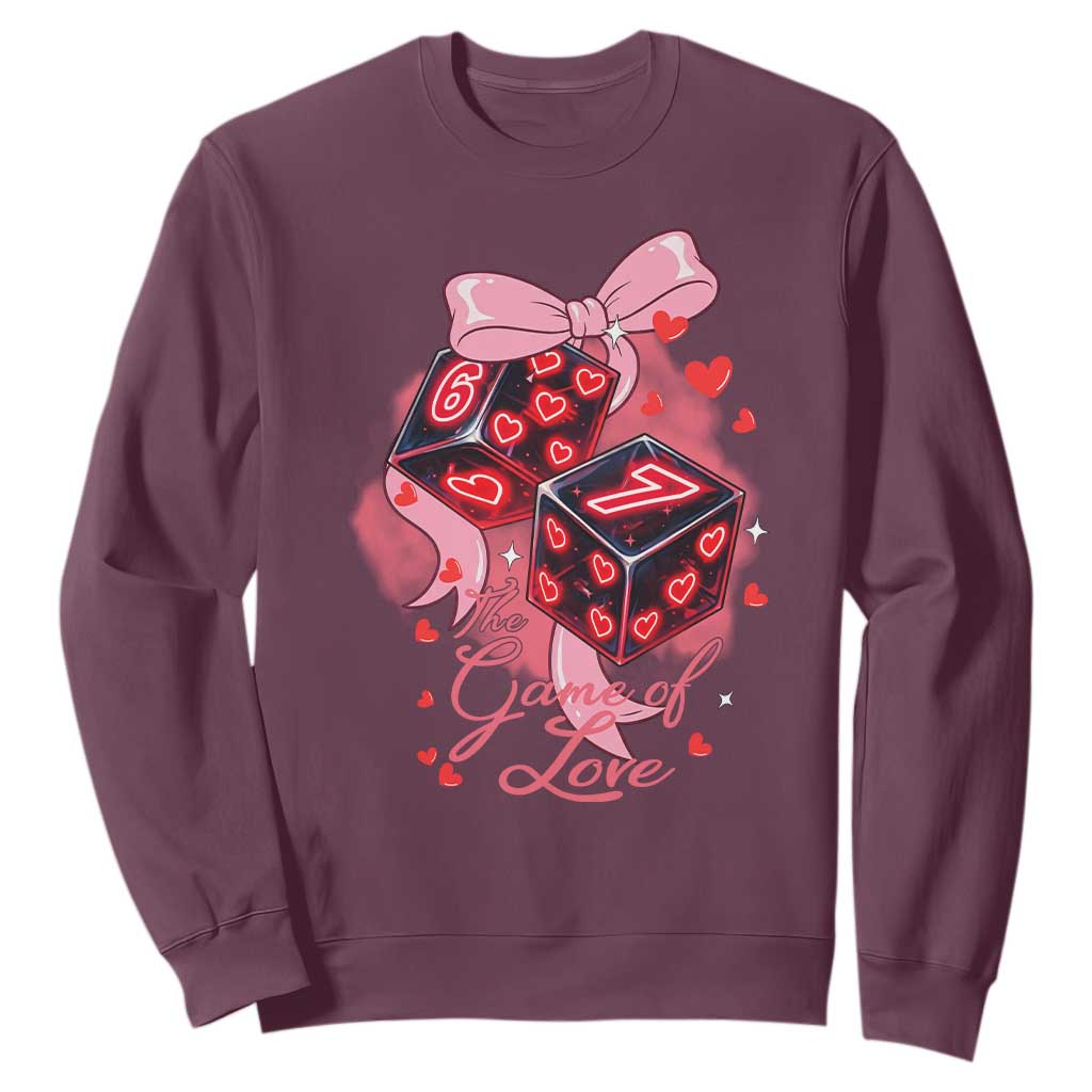 Funny The Game Of Love Six Seven Dice Meme Sweatshirt TS12 Maroon Print Your Wear