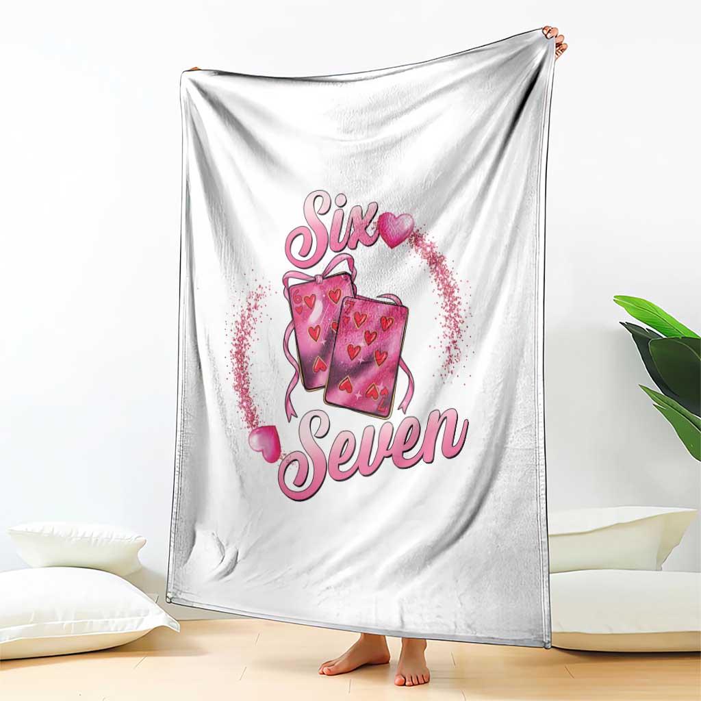 Playing Cards 67 Of Hearts Throw Blanket Six Seven Valentine Meme TS12 Print Your Wear