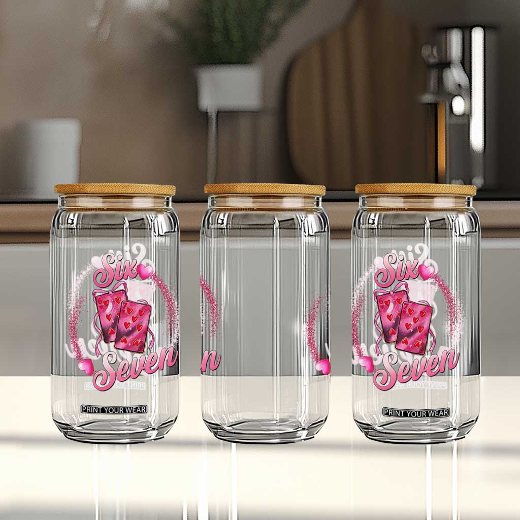 Playing Cards 67 Of Hearts Glass Can Six Seven Valentine Meme TS12 Print Your Wear