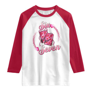 Playing Cards 67 Of Hearts Raglan Shirt Six Seven Valentine Meme TS12 White Red Print Your Wear