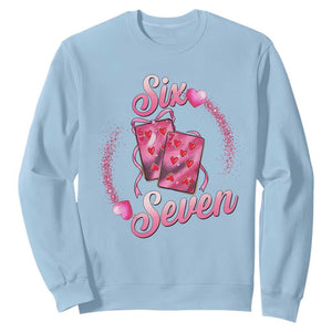 Playing Cards 67 Of Hearts Sweatshirt Six Seven Valentine Meme TS12 Light Blue Print Your Wear