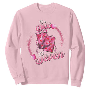 Playing Cards 67 Of Hearts Sweatshirt Six Seven Valentine Meme TS12 Light Pink Print Your Wear