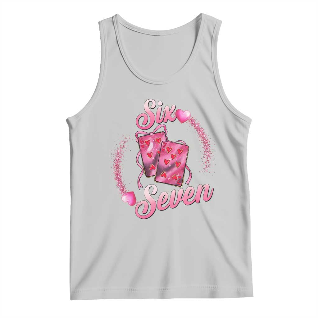Playing Cards 67 Of Hearts Tank Top Six Seven Valentine Meme TS12 Ash Print Your Wear