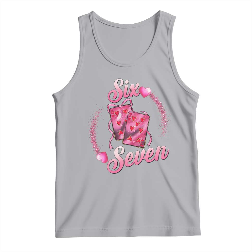Playing Cards 67 Of Hearts Tank Top Six Seven Valentine Meme TS12 Athletic Heather Print Your Wear