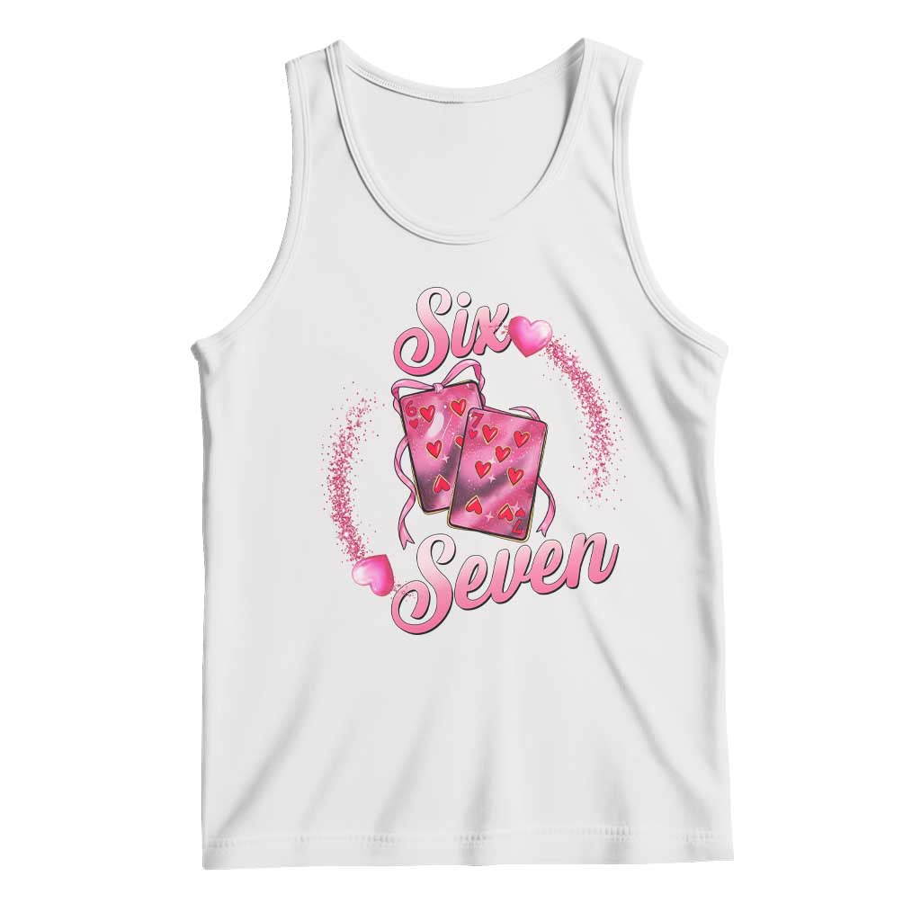 Playing Cards 67 Of Hearts Tank Top Six Seven Valentine Meme TS12 White Print Your Wear