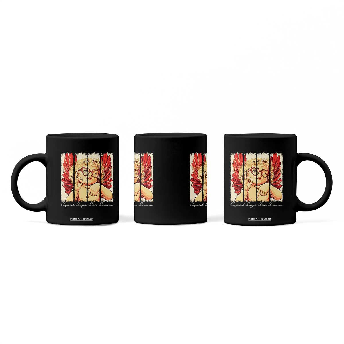 Retro Cupid Says Six Seven Coffee Mug 67 Valentines Day TS12 Print Your Wear