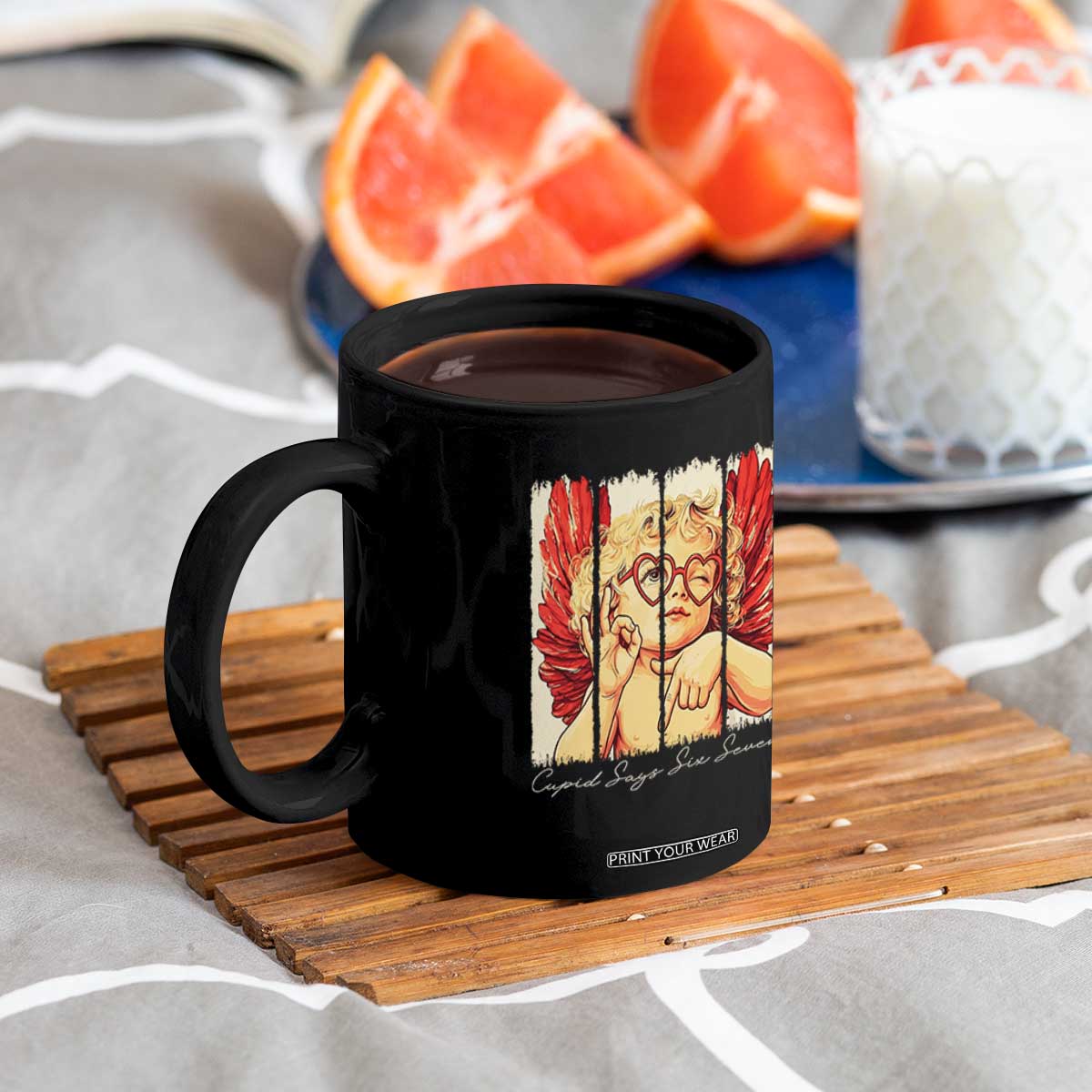 Retro Cupid Says Six Seven Coffee Mug 67 Valentines Day TS12 Print Your Wear