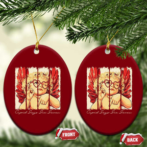 Retro Cupid Says Six Seven Ceramic Ornament 67 Valentines Day TS12 Print Your Wear