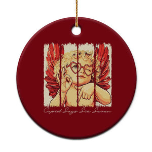 Retro Cupid Says Six Seven Ceramic Ornament 67 Valentines Day TS12 1pc Red Print Your Wear