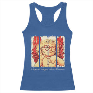 Retro Cupid Says Six Seven Racerback Tank Top 67 Valentines Day TS12 Royal Blue Print Your Wear