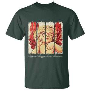 Retro Cupid Says Six Seven T Shirt 67 Valentines Day TS12 Dark Forest Green Print Your Wear