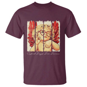 Retro Cupid Says Six Seven T Shirt 67 Valentines Day TS12 Maroon Print Your Wear