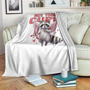 Funny Raccoon Cupid Anti Valentine Throw Blanket Not Today Cupid TS12 Print Your Wear