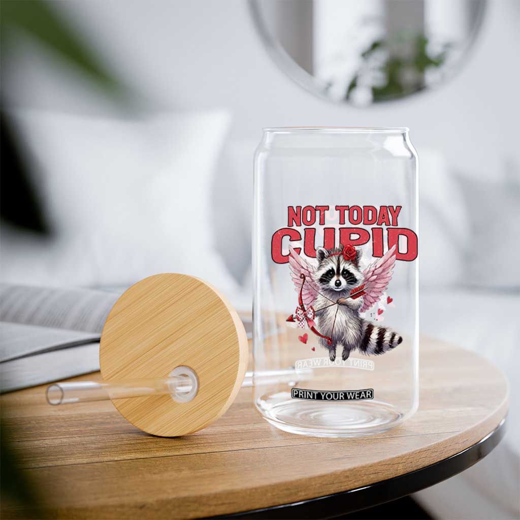 Funny Raccoon Cupid Anti Valentine Glass Can Not Today Cupid TS12 Print Your Wear
