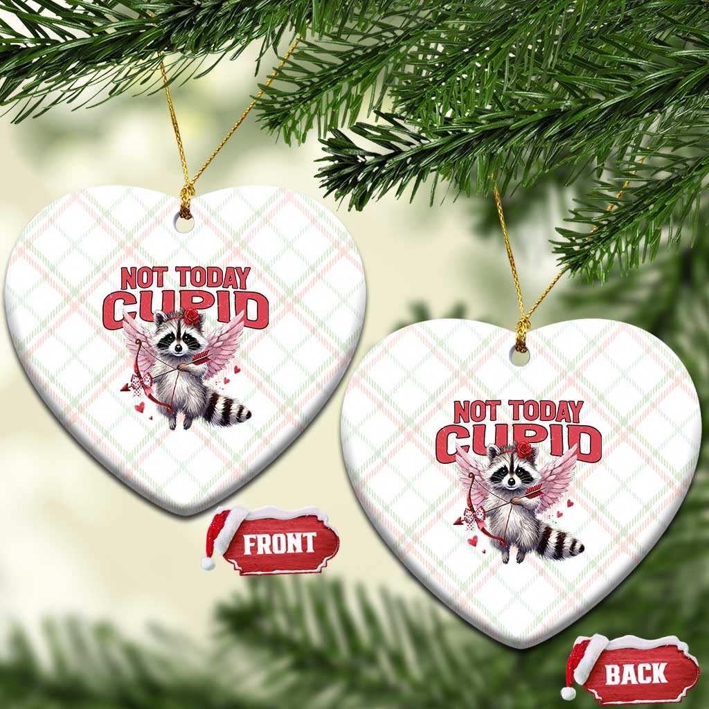 Funny Raccoon Cupid Anti Valentine Ceramic Ornament Not Today Cupid TS12 Print Your Wear
