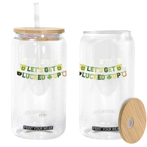 Lets Get Lucked Up Glass Can St Patricks Day Drinking TS12 Print Your Wear