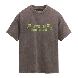 Lets Get Lucked Up Washed Cotton T-Shirt St Patricks Day Drinking