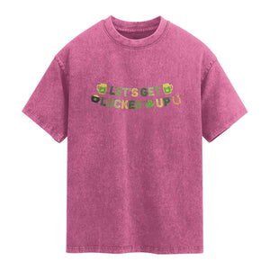 Lets Get Lucked Up Washed Cotton T-Shirt St Patricks Day Drinking