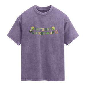 Lets Get Lucked Up Washed Cotton T-Shirt St Patricks Day Drinking