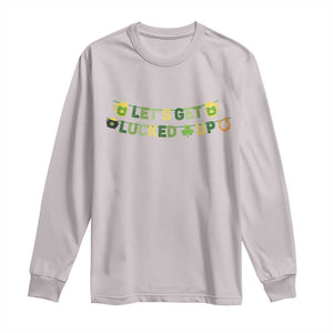 Lets Get Lucked Up Long Sleeve Shirt St Patricks Day Drinking TS12 Ice Gray Print Your Wear