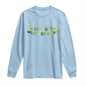 Lets Get Lucked Up Long Sleeve Shirt St Patricks Day Drinking TS12 Light Blue Print Your Wear