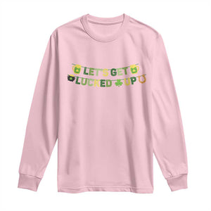 Lets Get Lucked Up Long Sleeve Shirt St Patricks Day Drinking TS12 Light Pink Print Your Wear