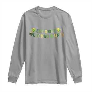 Lets Get Lucked Up Long Sleeve Shirt St Patricks Day Drinking TS12 Sport Gray Print Your Wear