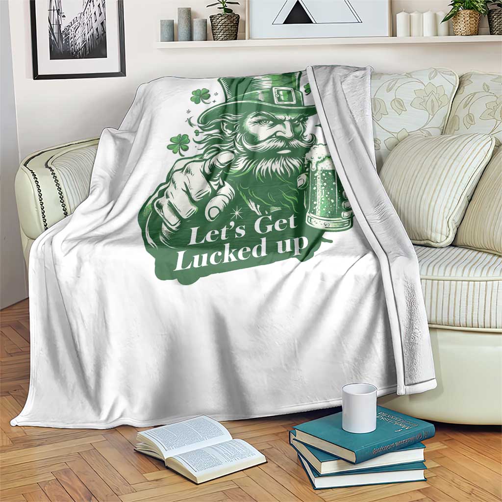 Lets Get Lucked Up Throw Blanket St Patricks Day Party Humor TS12 Print Your Wear