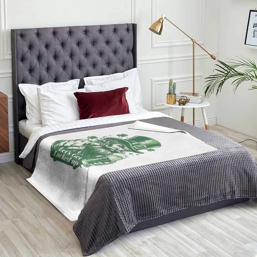 Lets Get Lucked Up Throw Blanket St Patricks Day Party Humor TS12 Print Your Wear