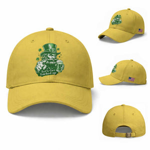 Lets Get Lucked Up Baseball Cap St Patricks Day Party Humor TS12 Baseball Cap Universal Fit Yellow Print Your Wear