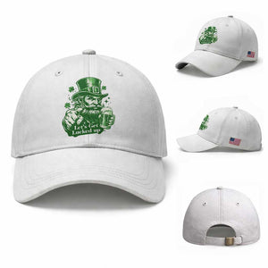 Lets Get Lucked Up Baseball Cap St Patricks Day Party Humor TS12 Baseball Cap Universal Fit White Print Your Wear
