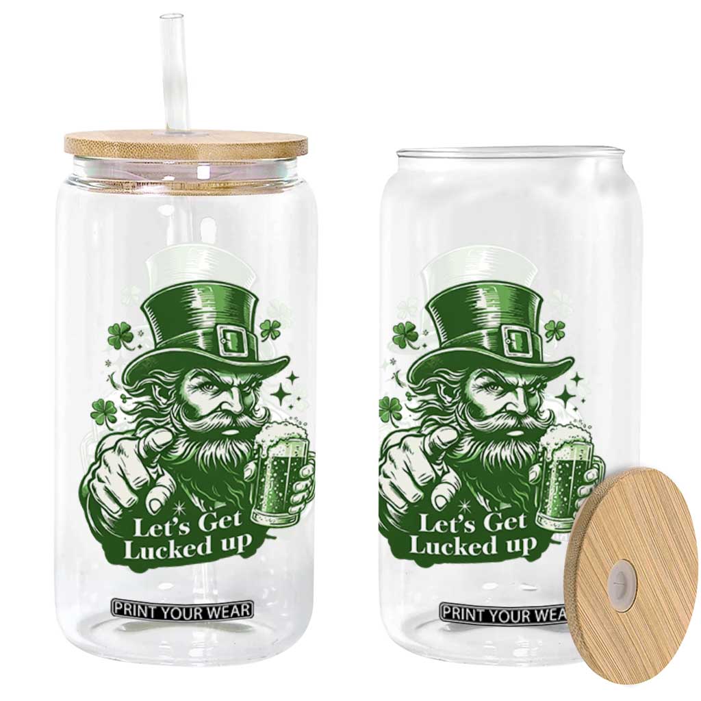 Lets Get Lucked Up Glass Can St Patricks Day Party Humor TS12 Print Your Wear