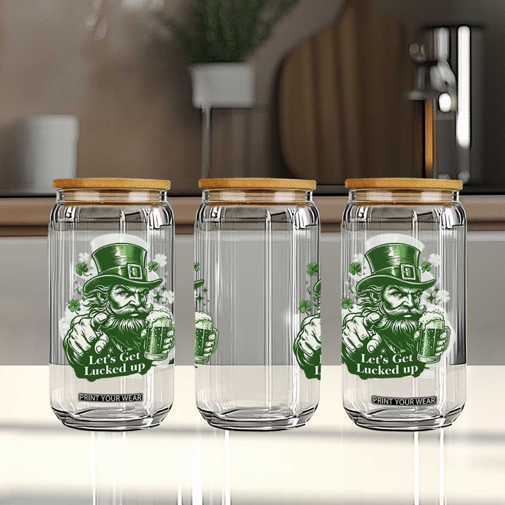 Lets Get Lucked Up Glass Can St Patricks Day Party Humor TS12 Print Your Wear