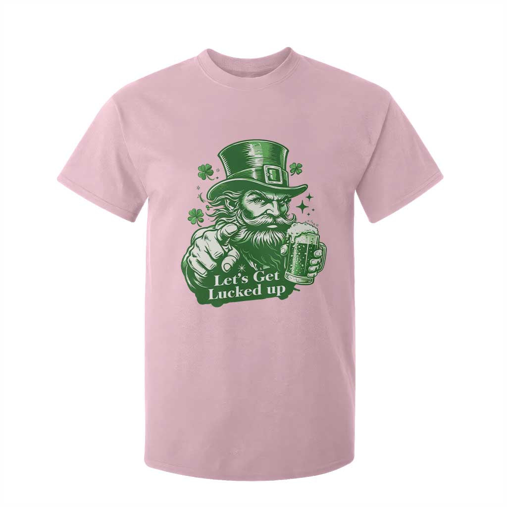 Lets Get Lucked Up T Shirt For Kid St Patricks Day Party Humor TS12 Light Pink Print Your Wear