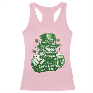 Lets Get Lucked Up Racerback Tank Top St Patricks Day Party Humor TS12 Light Pink Print Your Wear