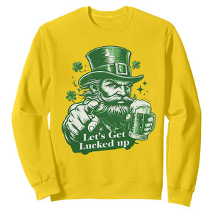 Lets Get Lucked Up Sweatshirt St Patricks Day Party Humor TS12 Daisy Print Your Wear