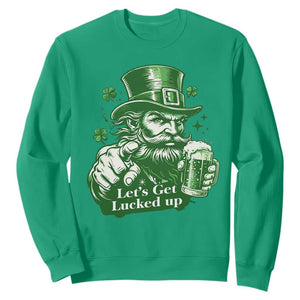 Lets Get Lucked Up Sweatshirt St Patricks Day Party Humor TS12 Irish Green Print Your Wear