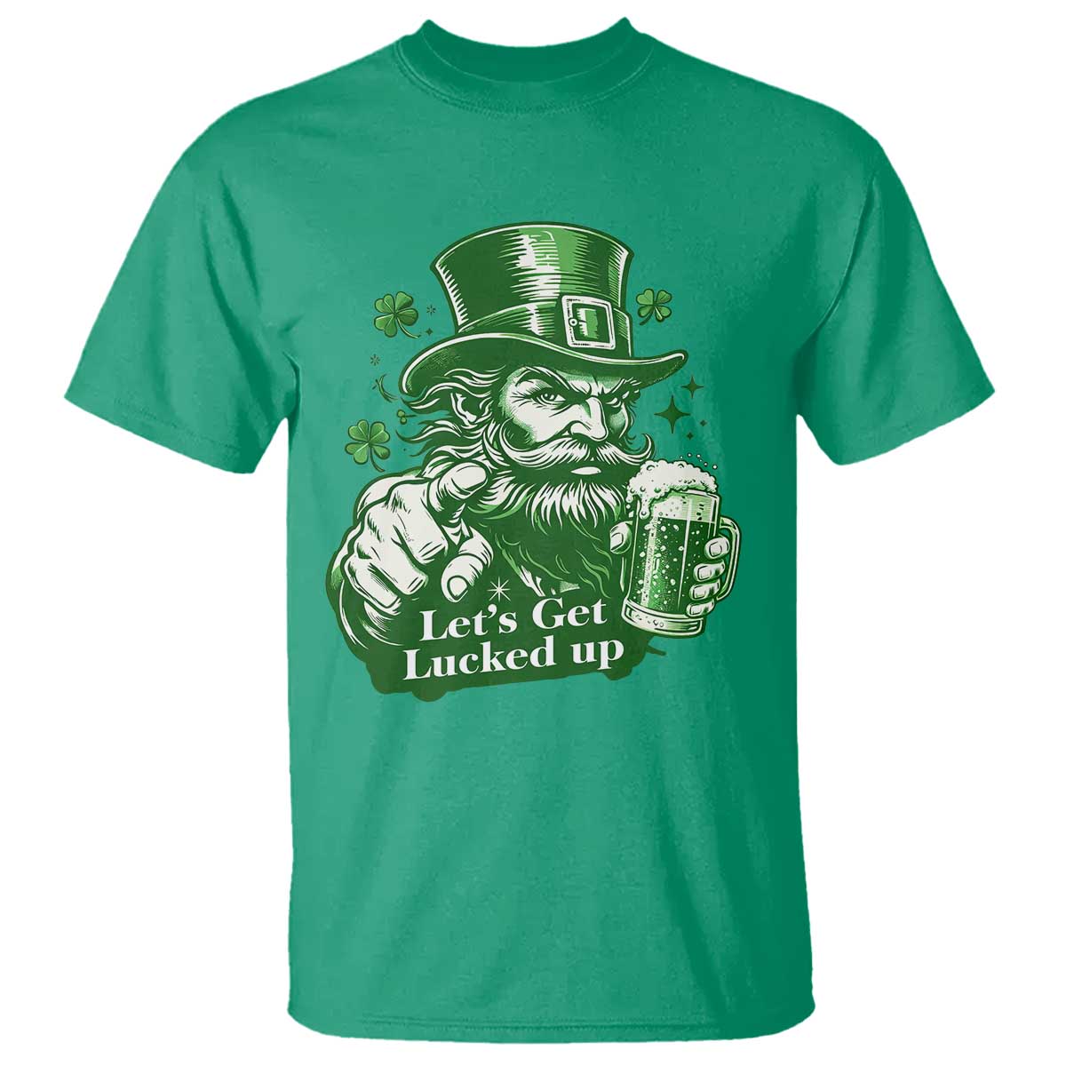 Lets Get Lucked Up T Shirt St Patricks Day Party Humor TS12 Irish Green Print Your Wear