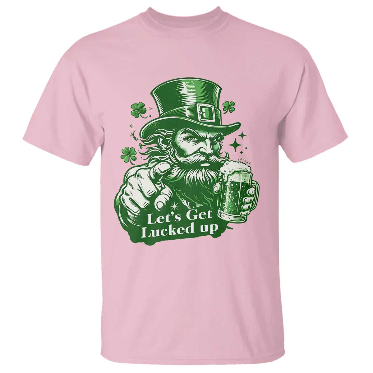Lets Get Lucked Up T Shirt St Patricks Day Party Humor TS12 Light Pink Print Your Wear