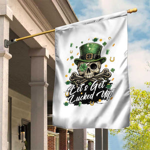 Lets Get Lucked Up Garden Flag Lucky Skeleton St Patricks Day TS12 Print Your Wear