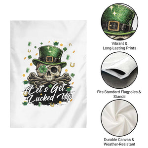 Lets Get Lucked Up Garden Flag Lucky Skeleton St Patricks Day TS12 Print Your Wear