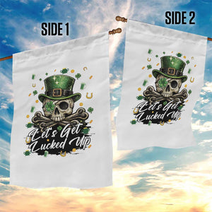Lets Get Lucked Up Garden Flag Lucky Skeleton St Patricks Day TS12 Print Your Wear