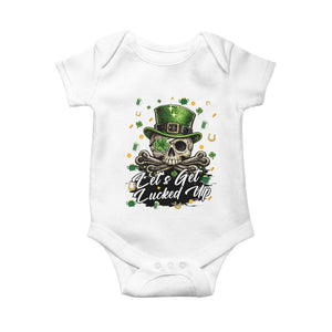 Lets Get Lucked Up Baby Onesie Lucky Skeleton St Patricks Day TS12 White Print Your Wear
