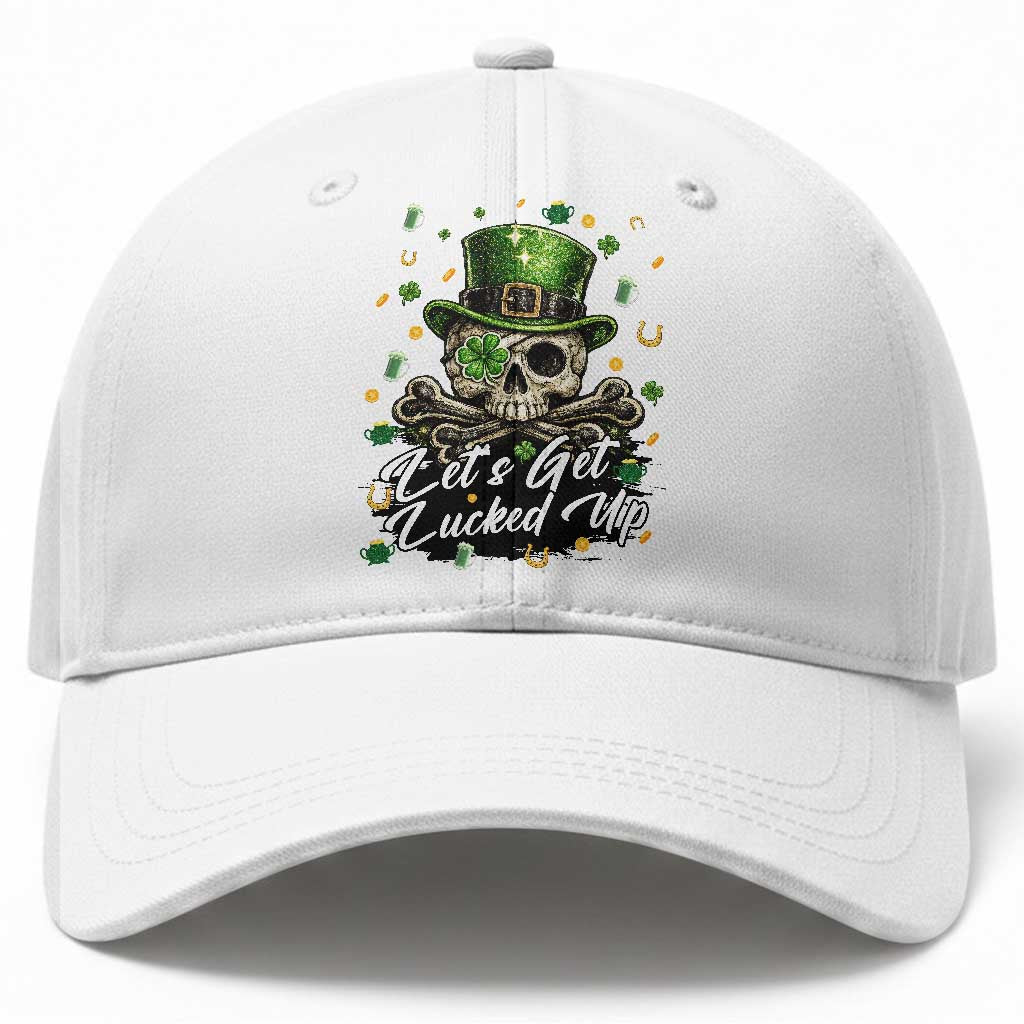 Lets Get Lucked Up Baseball Cap Lucky Skeleton St Patricks Day TS12 Print Your Wear
