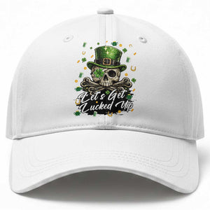 Lets Get Lucked Up Baseball Cap Lucky Skeleton St Patricks Day TS12 Print Your Wear