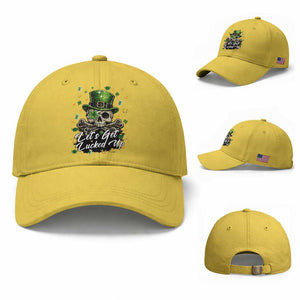 Lets Get Lucked Up Baseball Cap Lucky Skeleton St Patricks Day TS12 Baseball Cap Universal Fit Yellow Print Your Wear