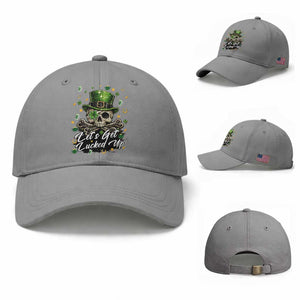 Lets Get Lucked Up Baseball Cap Lucky Skeleton St Patricks Day TS12 Baseball Cap Universal Fit Sport Gray Print Your Wear