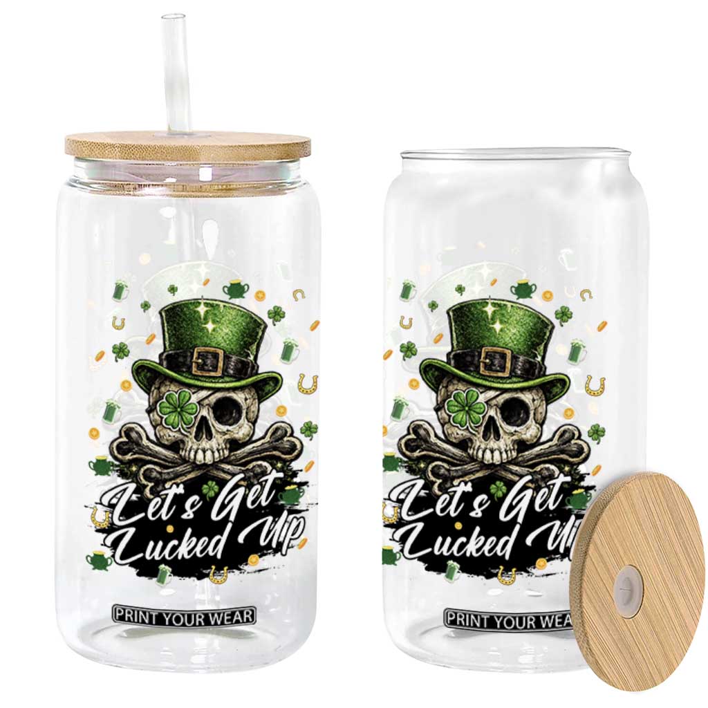 Lets Get Lucked Up Glass Can Lucky Skeleton St Patricks Day TS12 Print Your Wear